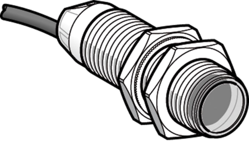Telemecanique XUBTANSNL2 Photoelectric Sensor M18, Retroreflective for Transparent Objects, Plastic, NPN, 2 m cable