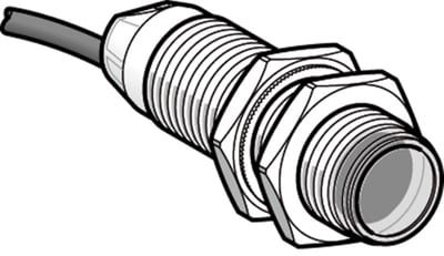Telemecanique XUBTANSNL2 Photoelectric Sensor M18, Retroreflective for Transparent Objects, Plastic, NPN, 2 m cable