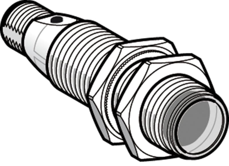 Telemecanique XUBTANSNM12 Photoelectric Sensor M18, Retroreflective for Transparent Objects, Plastic, NPN, M12 connector
