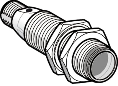 Telemecanique XUBTANSNM12 Photoelectric Sensor M18, Retroreflective for Transparent Objects, Plastic, NPN, M12 connector