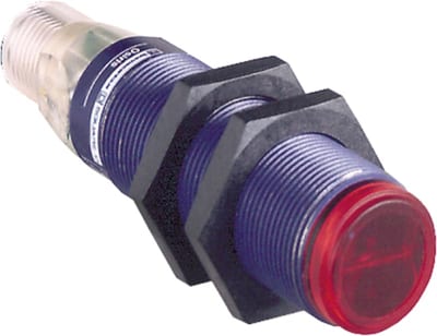 Telemecanique XUBTSNSNM12 Photoelectric Sensor M18, Retroreflective for Transparent Objects, Stainless Steel, NPN, M12 connector