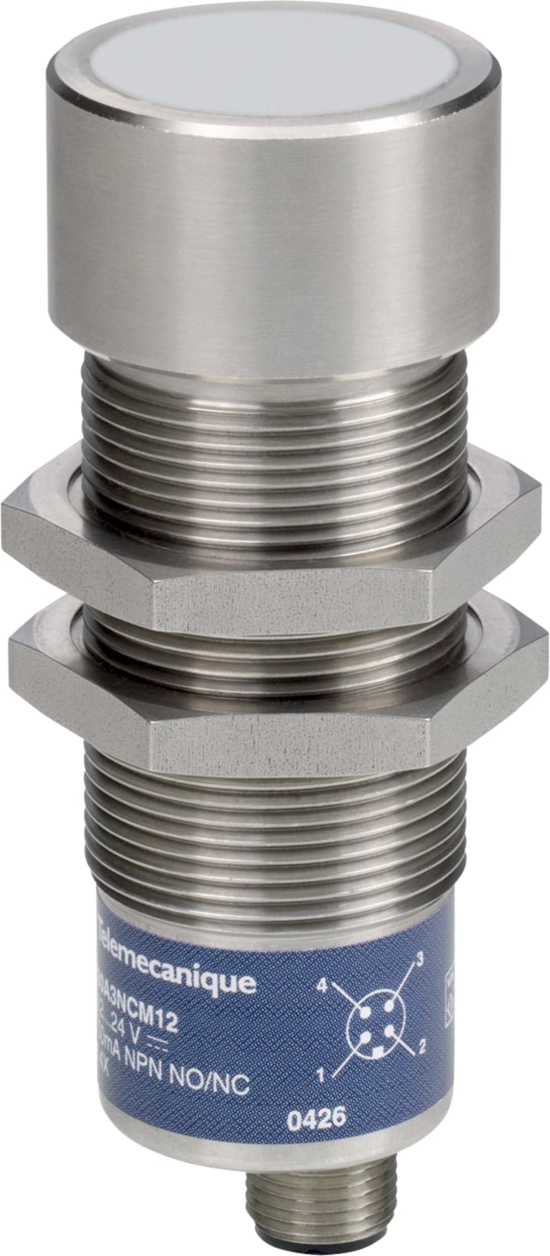 Telemecanique XX218A3PHM12 Ultrasonic Sensor, Sn 0.5 m, PNP, M12 connector