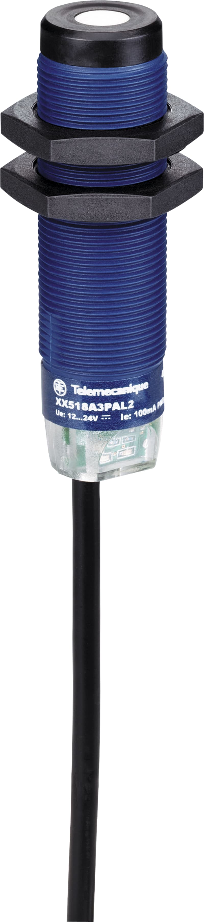 Telemecanique XX518A3PAL2 Ultrasonic Sensor, Sn 0.5 m, PNP, 2 m cable