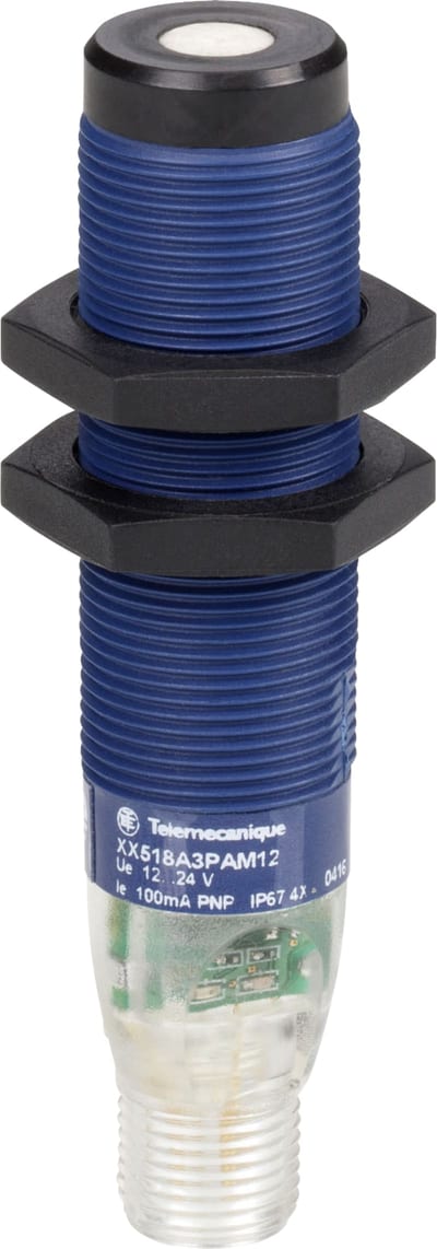 Telemecanique XX918A3F1M12 Ultrasonic Sensor, Sn 0.5 m, 0–10 V, M12 connector