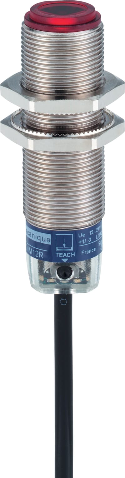 Telemecanique XUBLBPCNM12R Laser Photoelectric Receiver M18, Metal, PNP, M12 connector