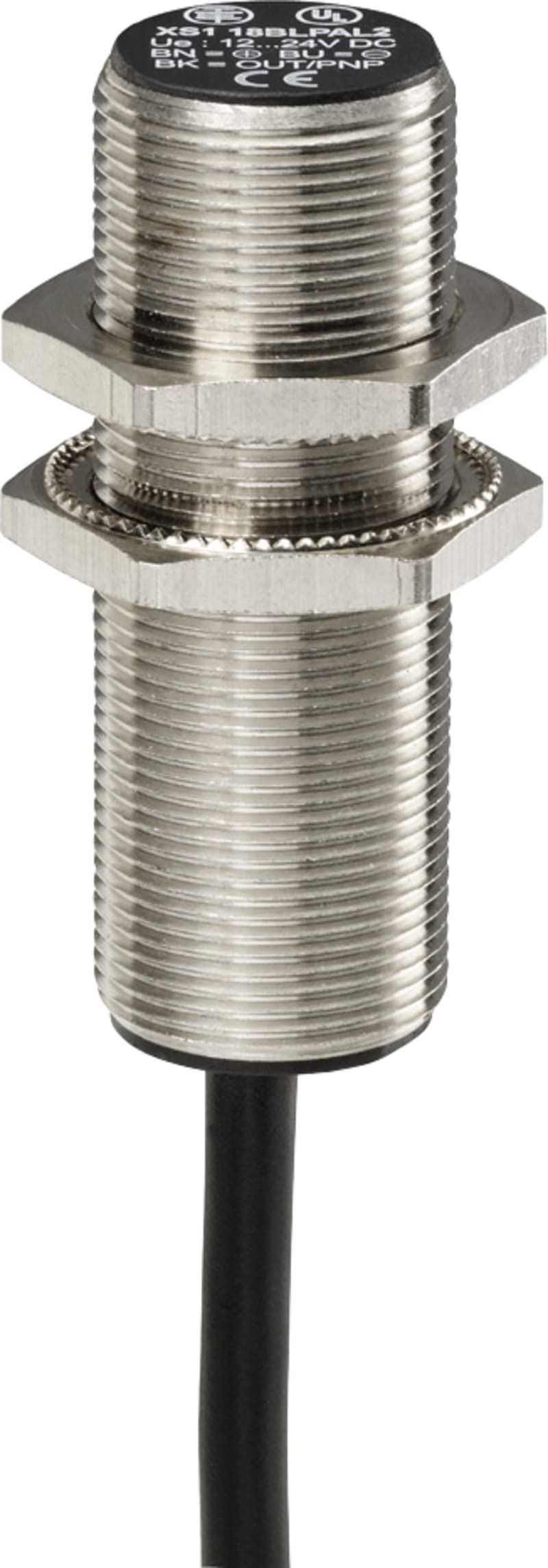 Telemecanique XS118B3PAL2 Inductive Proximity Sensor Ø18 mm, Threaded, PNP NO, 2 m cable