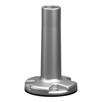 Mountings foot in silver plastic with 100 mm pipe
