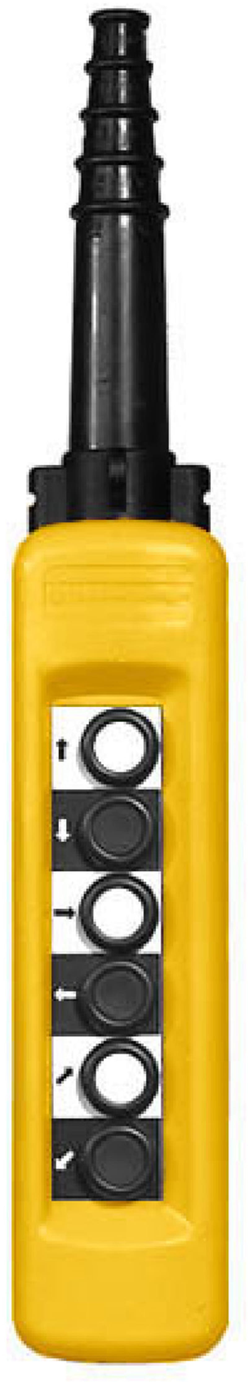 Schneider Electric Pendant control station, Harmony XAC, plastic, yellow, 6 push buttons with NO+NC XACA681