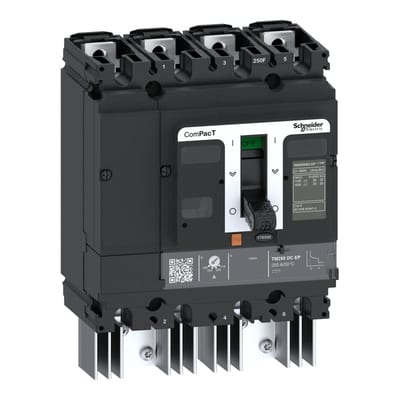 Schneider Electric Circuit breaker, ComPacT NSX250 TM DC EP, 20KA/1500VDC, 4 poles, TM-DC trip unit 250A C25F4TM250D3