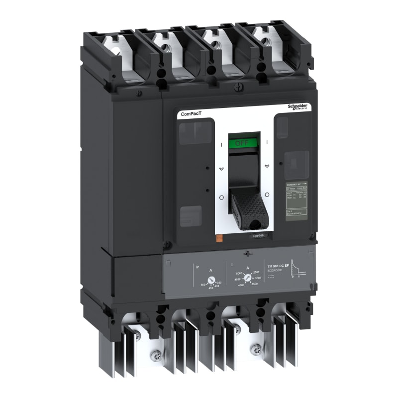 Schneider Electric Circuit breaker, ComPacT NSX500 TM DC EP, 50KA/1500VDC, 4 poles, TM-DC trip unit 400A C50F4TM400D3