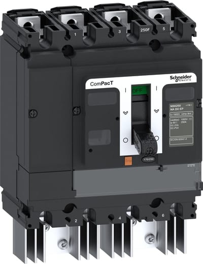 Schneider Electric Switch disconnector ComPacT NSX250NA DC EP, 4 poles, fixed, 250A rating, 1500V C254250D3S