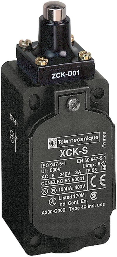 Telemecanique XCKS101 Limit Switch, Metal Plunger
