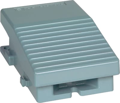 Schneider Electric single foot switch - IP66 - without cover - metallic - blue - 2 NC + NO XPEM129