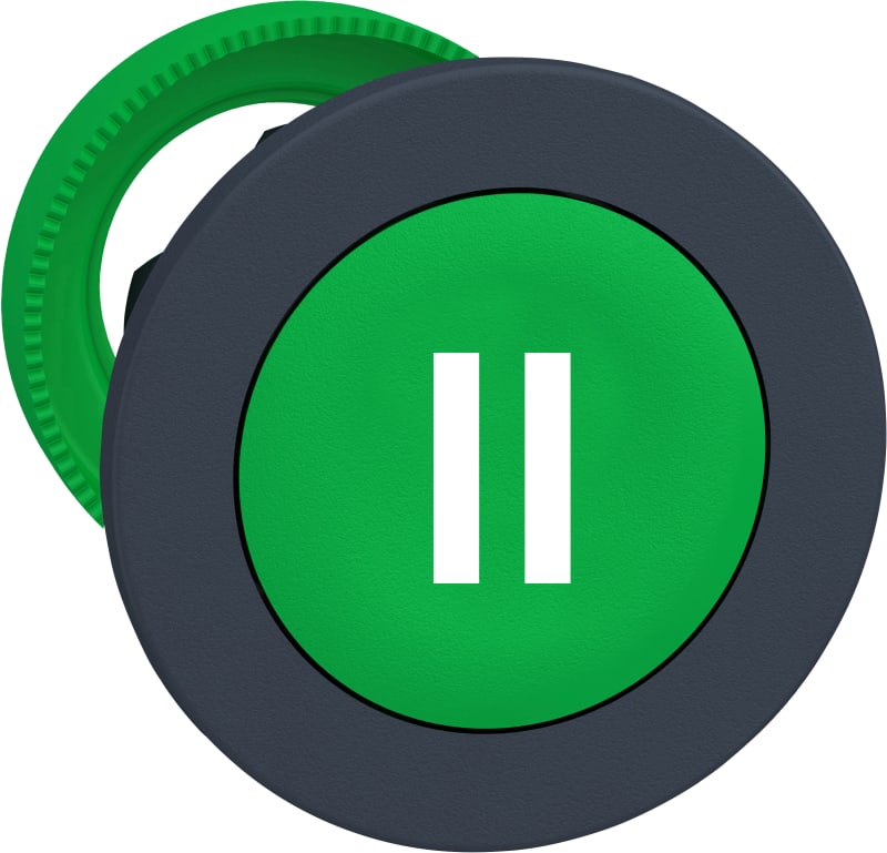 Push-button flush green with text (ZB5FA336)