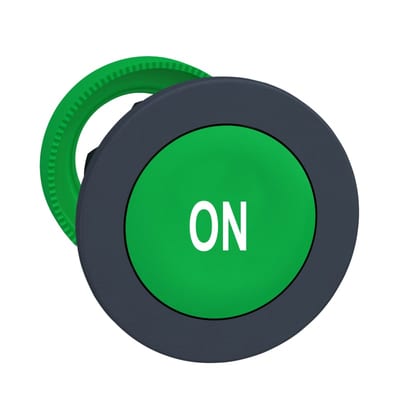 Push-button flush green with text (ZB5FA341)