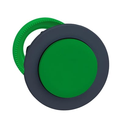 Push-button, flush, green, raised (ZB5FH3)