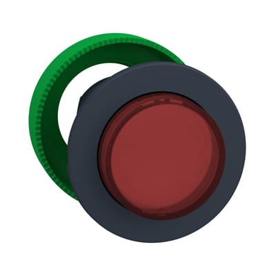 Push-button, flush, for LED, red, raised (ZB5FH43)