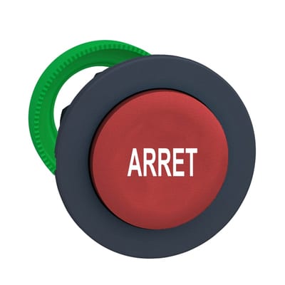 Push-button flush red with text (ZB5FL433)
