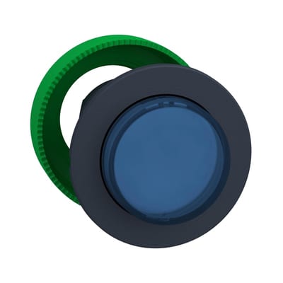 Illuminated push-button, flush, blue, raised (ZB5FW163)