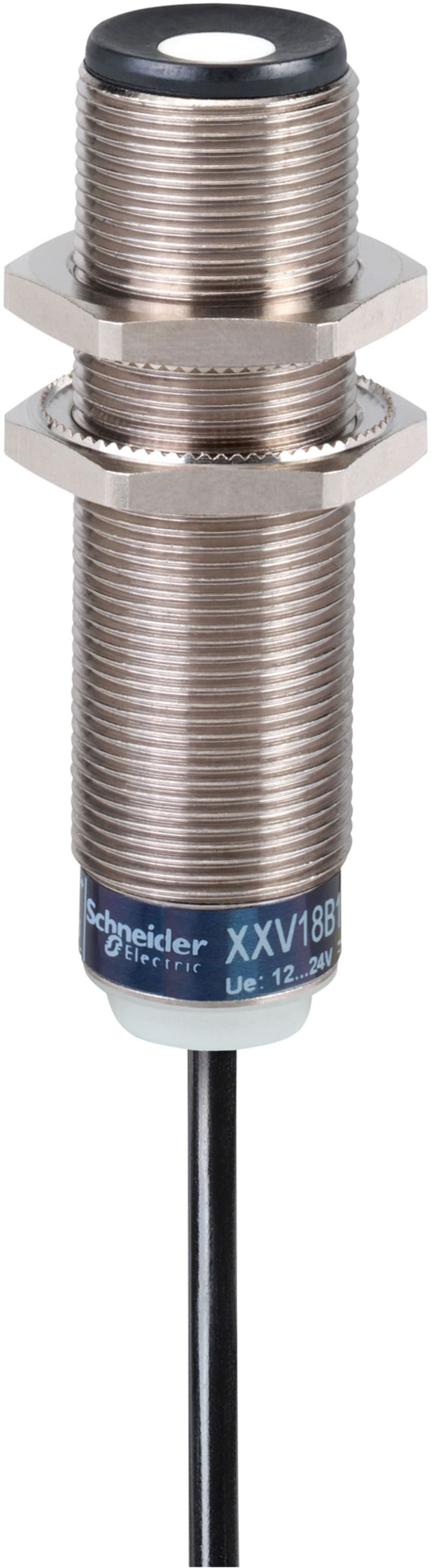 Telemecanique XXV18B1PAL2 Ultrasonic Sensor M18, Metal, PNP, NO, Range 2 m, 2 m cable