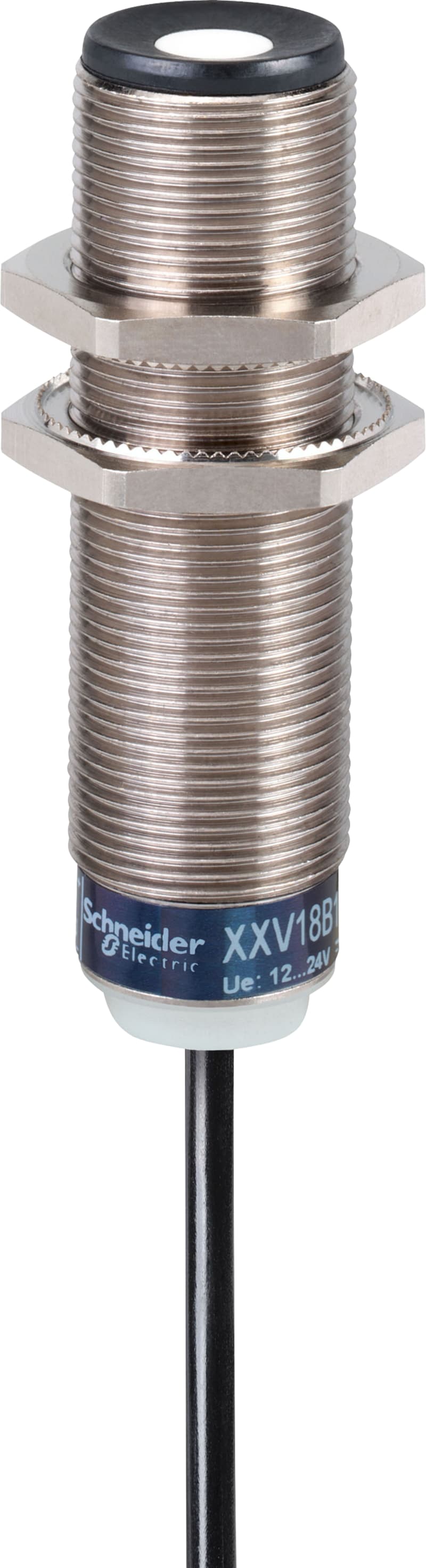Telemecanique XXV18B1PBL2 Ultrasonic Sensor M18, Metal, PNP, NC, Range 2 m, 2 m cable