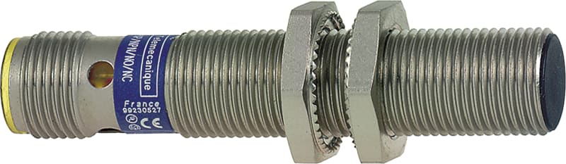 Telemecanique OsiSense XS1M12KP340D Inductive Proximity Sensor — M12 barrel, Sn 2 mm, PNP or NPN, programmable, NO or NC, M12 connector (4-Pin)