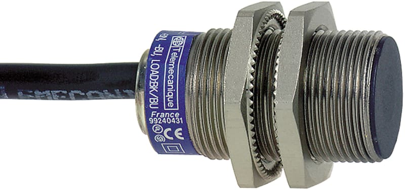 Telemecanique OsiSense XS1N18PA349 Inductive Proximity Sensor — M18 barrel, Sn 10 mm, PNP, NO, pre-wired cable (2 m)