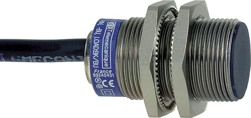 Telemecanique OsiSense XS1N18PB349 Inductive Proximity Sensor — M18 barrel, Sn 10 mm, PNP, NC, pre-wired cable (2 m)