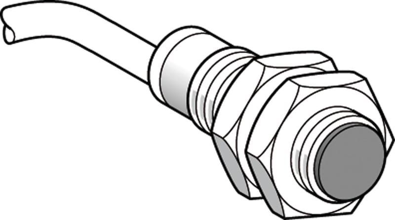 Telemecanique OsiSense XS4P18PC410 Inductive Proximity Sensor — M18 barrel, Sn 8 mm, PNP, NO or NC, pre-wired cable (2 m)
