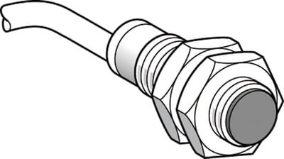 Telemecanique OsiSense XS4P18PC410 Inductive Proximity Sensor — M18 barrel, Sn 8 mm, PNP, NO or NC, pre-wired cable (2 m)