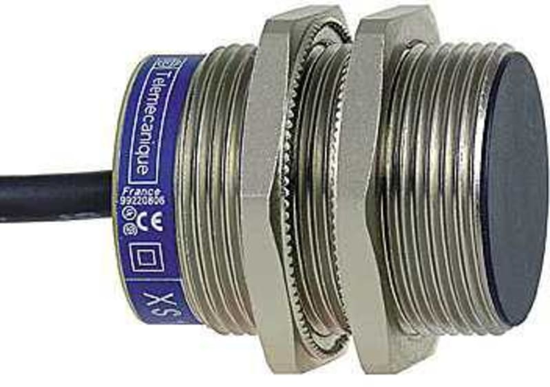 Telemecanique OsiSense XS1N30PB349 Inductive Proximity Sensor — M30 barrel, Sn 20 mm, PNP, NC, pre-wired cable (2 m)