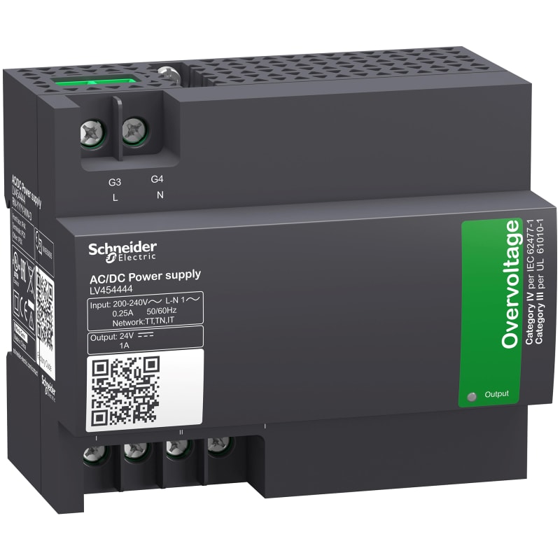 Schneider Electric external power supply module 200 – 240 V AC - 24 V - 1 A LV454444