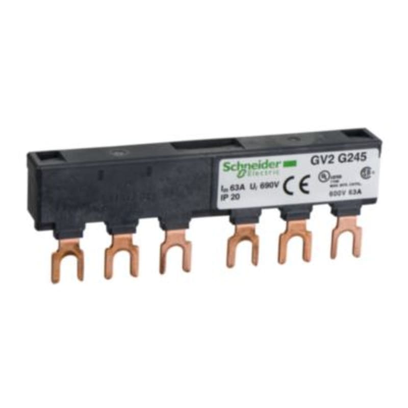 Schneider Electric Linergy FT - Comb busbar - 63 A - 2 tap-offs - 45 mm pitch GV2G245