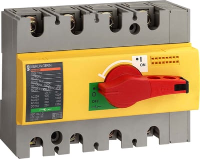 Load-break switch INS100, 4P red/yellow