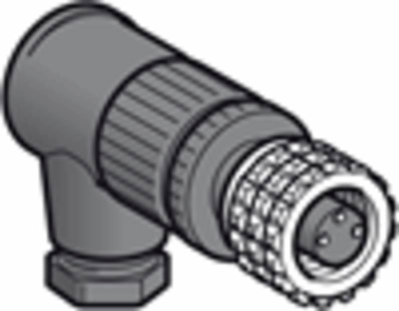 Telemecanique XZCC8FCM30V Field-Wireable Connector, M8, Female, Angled, 3-pin, Metal