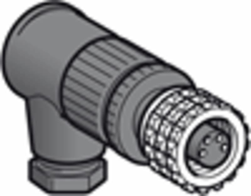 Telemecanique XZCC8FCM40V Field-Wireable Connector, M8, Female, Angled, 4-pin, Metal