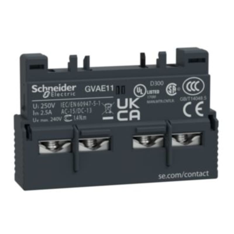 Schneider Electric TeSys GV2 & GV3 - auxiliary contact - 1 NO + 1 NC GVAE11