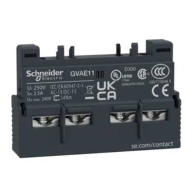 Schneider Electric TeSys GV2 & GV3 - auxiliary contact - 1 NO + 1 NC GVAE11