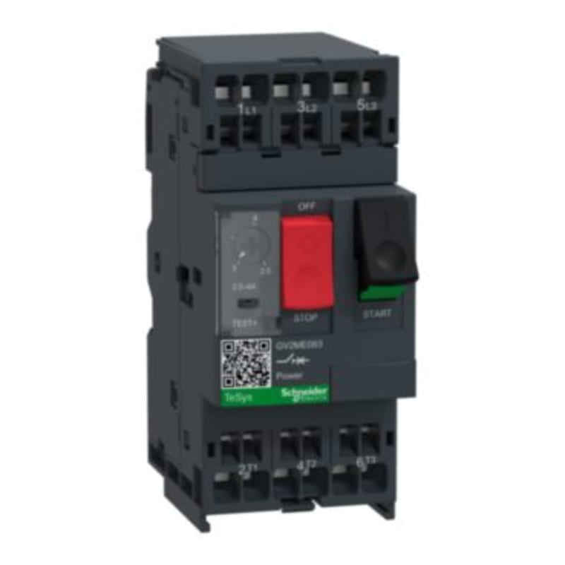 Schneider Electric Motor circuit breaker, TeSys GV2, 3P, 2.5-4 A, thermal magnetic, spring terminals GV2ME083