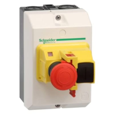 Schneider Electric GV2MCK04 TeSys GV2 - Enclosure for TeSys GV2ME - IP55 - fitted with Emergency stop