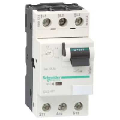 Schneider Electric Motor circuit breaker, TeSys GV2, 3P, 0.63-1 A, thermal magnetic, screw clamp terminals GV2RT05