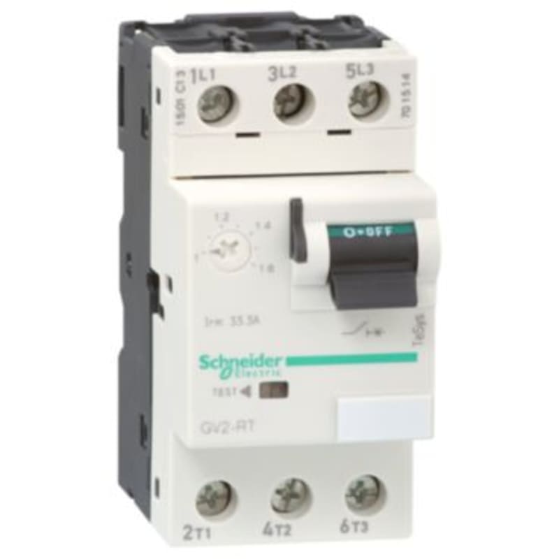 Schneider Electric Motor circuit breaker, TeSys GV2, 3P, 1.6-2.5 A, thermal magnetic, screw clamp terminals GV2RT07