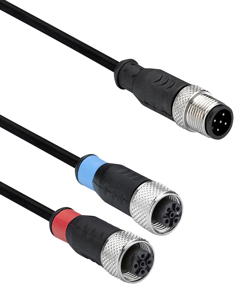 Y-splitter M12 5P receiver (XZCRSR)
