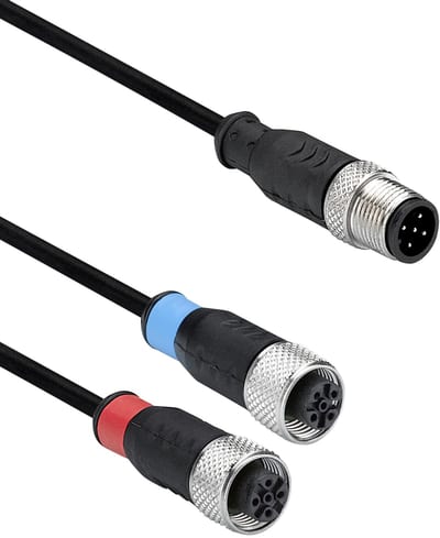 Y-splitter M12 5P receiver