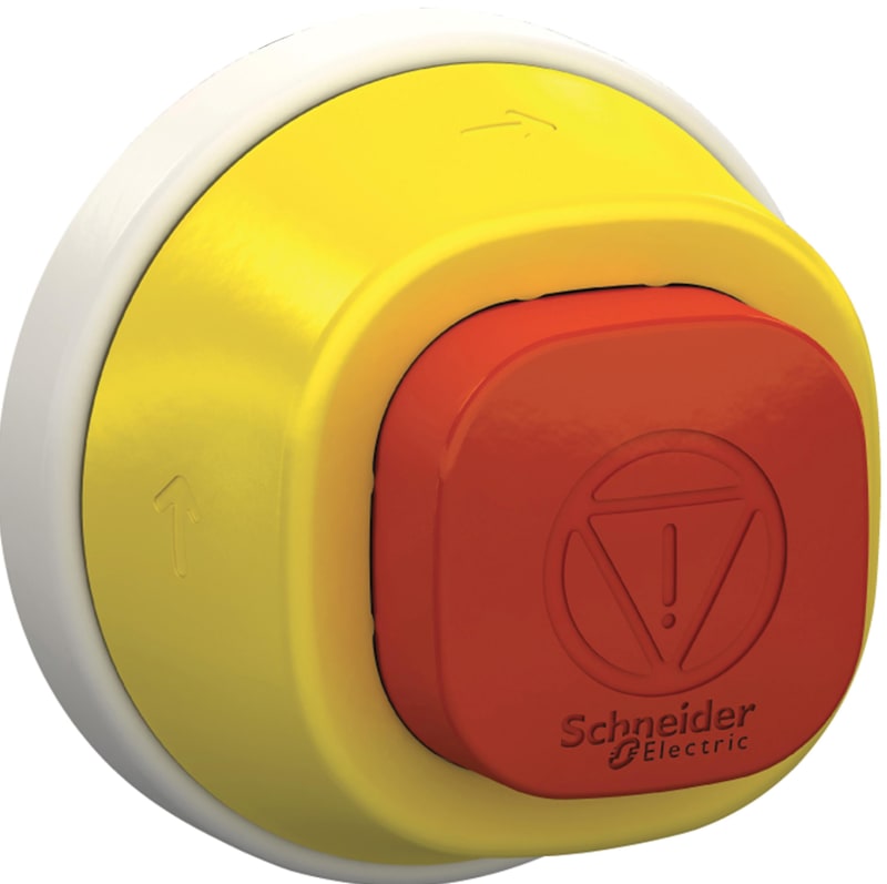 Emergency stop head square with LED 120V (ZB5AS84W2G)