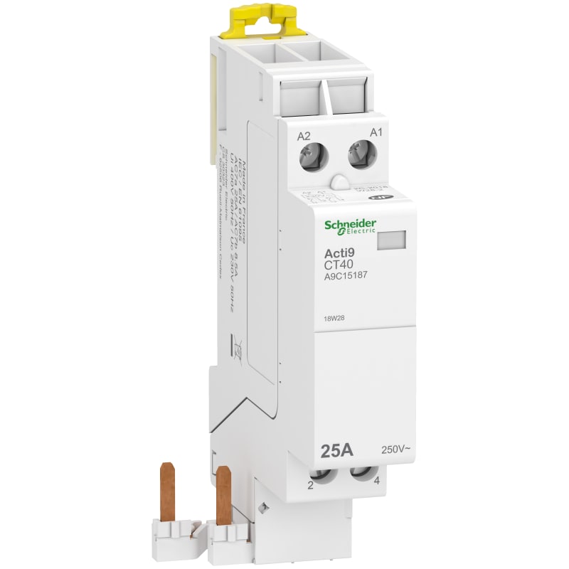 Schneider Electric contactor, ACTI9 CT40, 2 NO, 2P, 25 A, 230 V AC, 50 Hz A9C15187