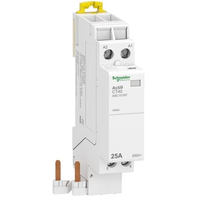 Schneider Electric contactor, ACTI9 CT40, 2 NO, 2P, 25 A, 230 V AC, 50 Hz A9C15187