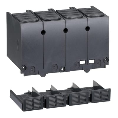 Schneider Electric terminal shield, ComPact NSX100/160/250 DC, upstream and downstream, 4P, 3 poles in series LV438326
