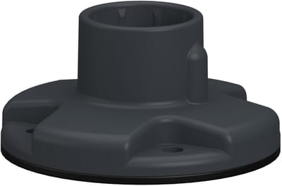 Mountings foot in grey plastic for pipe