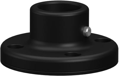 Mountings foot in black metal for pipe